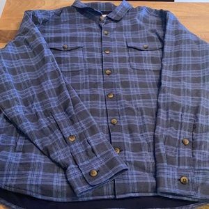 Peter Millar Men’s Flannel Shirt, Blue/Gray, XXL